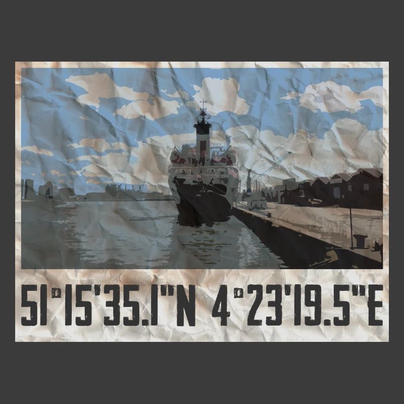 Conception du port d’Anvers avec coordonnées géographiques