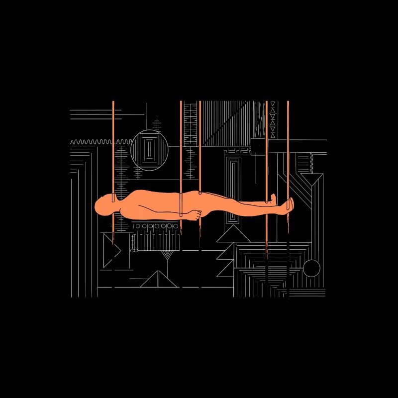 Abstract human figure on industrial décor