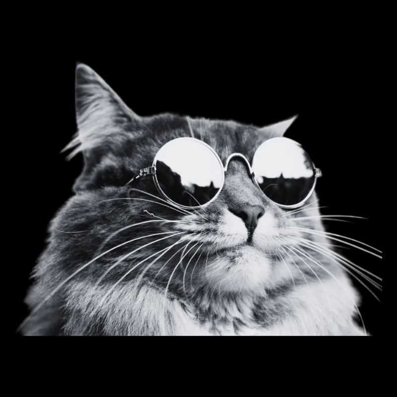 Graue Katze mit Sonnenbrille Porträt
