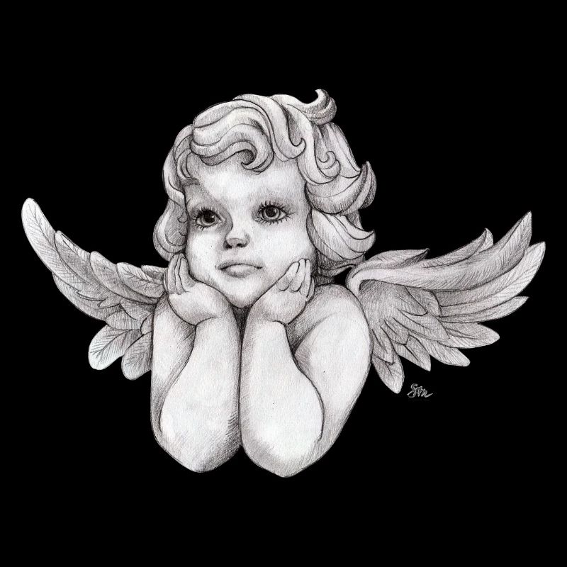 Petit ange chérubin rêveur