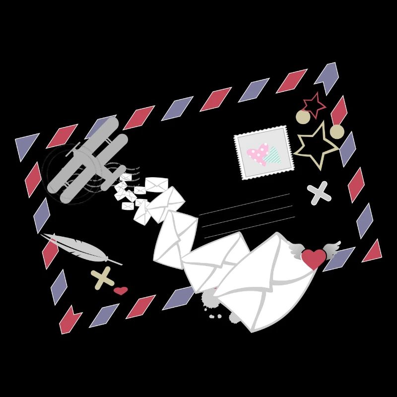 Airmail Frame with Letters & Mail Airplane Icon
