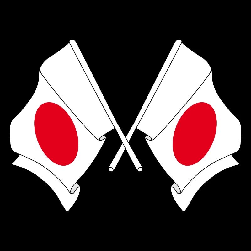 Zwei Flaggen durchquerten Japan