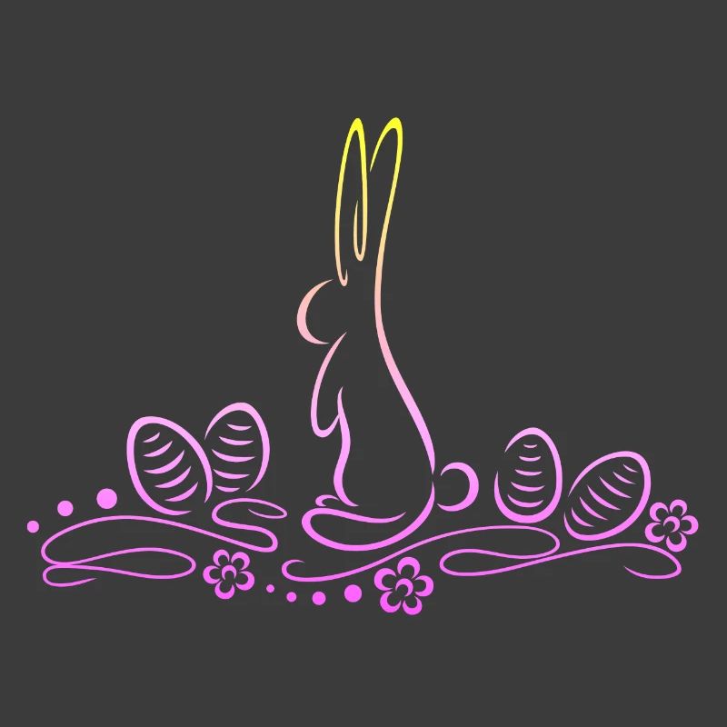 Easter Bunny Silhouette with Easter Eggs