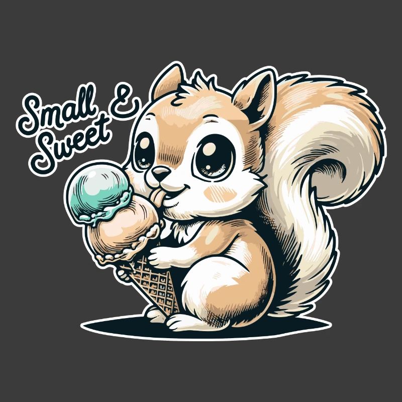 Cute cartoon squirrel with ice cream