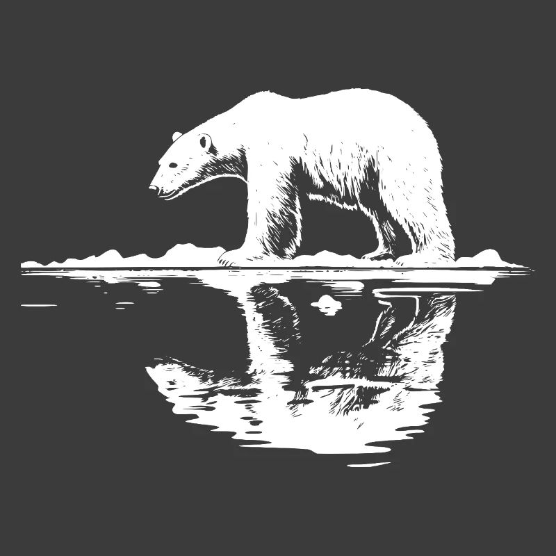 Cool Polar Bear Reflection Silhouette