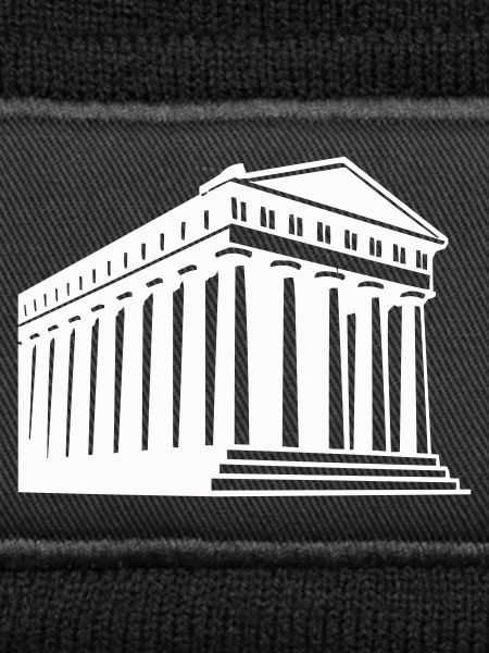 Ancient Greek temple illustration