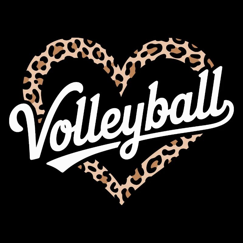 Leopard Heart Volleyball Design