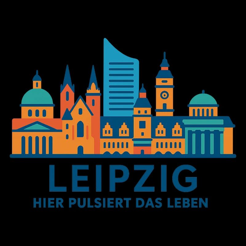 Leipzig Skyline Pulsating Silhouette