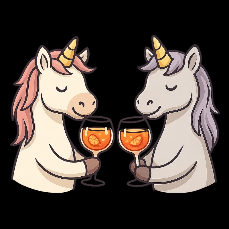 Zwei Einhörner stoßen an