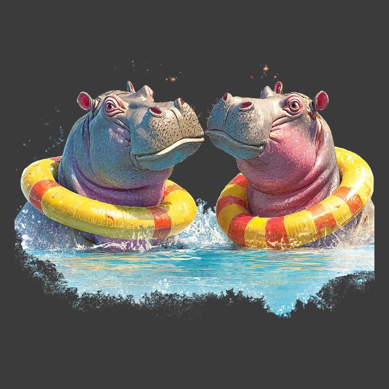 Double Hippo Bathing Fun