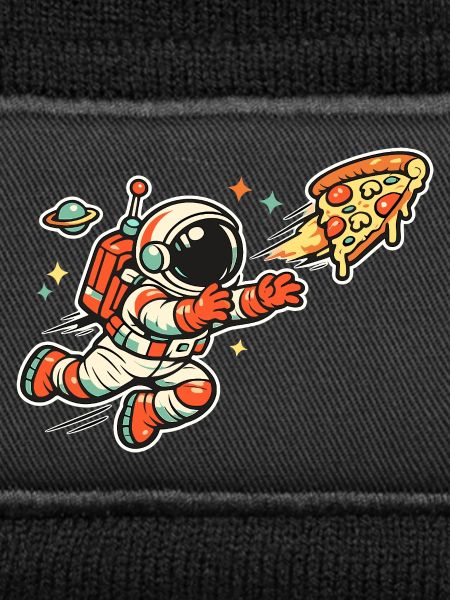 Astronaut auf Pizzajagd