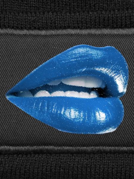 Fette blaue Lippen-Grafik