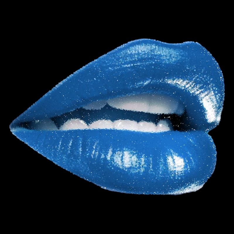 Fette blaue Lippen-Grafik