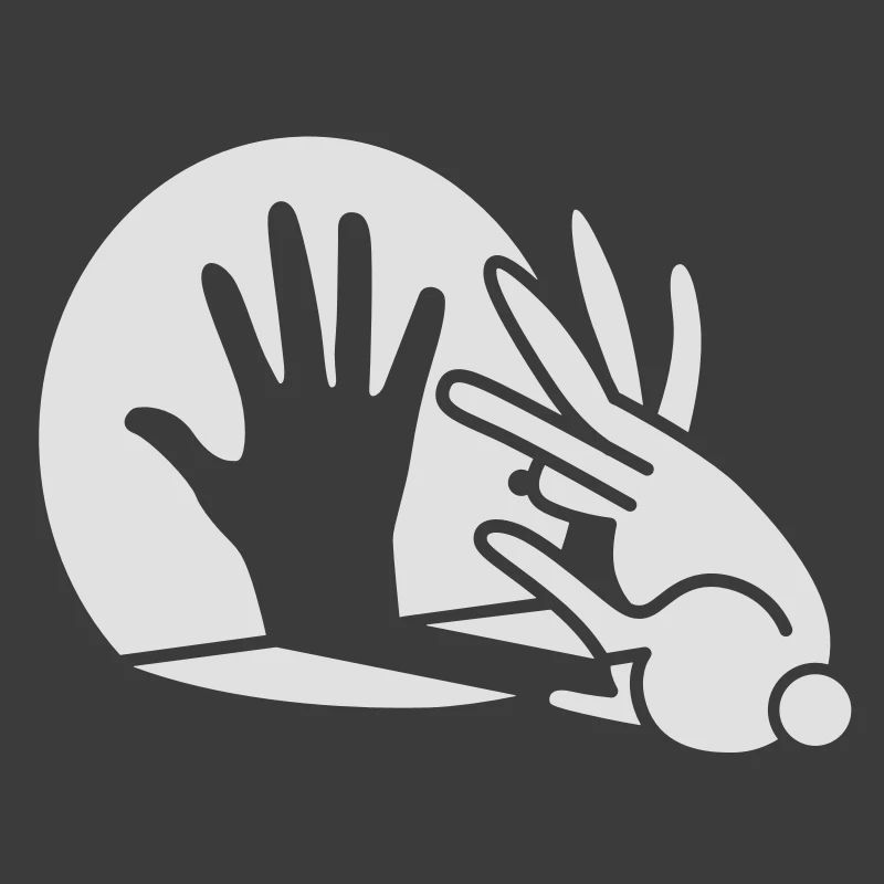 Chinese shadow, hand, rabbit, phosphorescent