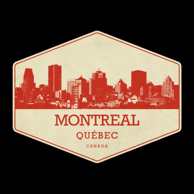 Sceau rétro de la Skyline de Montréal