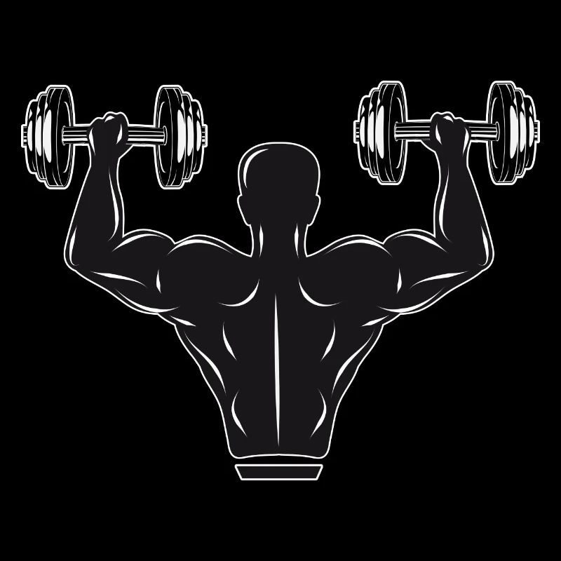 Gym Motiv schwarz weiß - Bodybuilder mit Gewichte