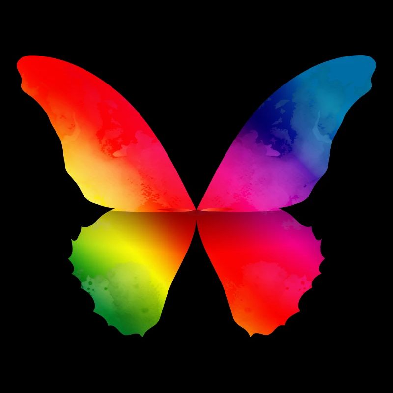 Schmetterling Form in kräftigen Regenbogen Farben