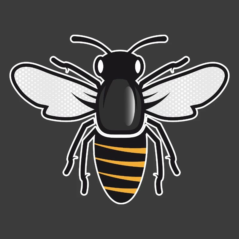 Stilisierte Biene - Insektenmotiv im Patch-Stil