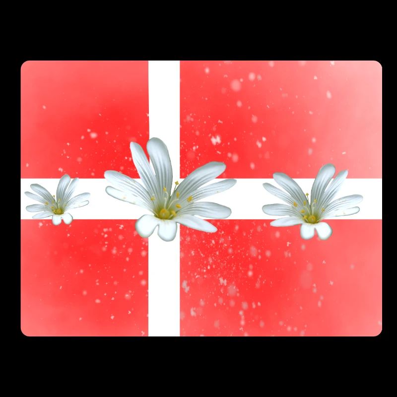 Danemark Drapeau avec des fleurs Danemark