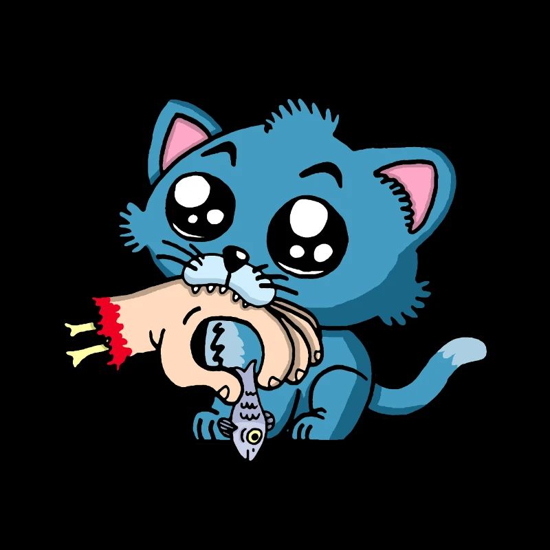 The kitten is hungry!