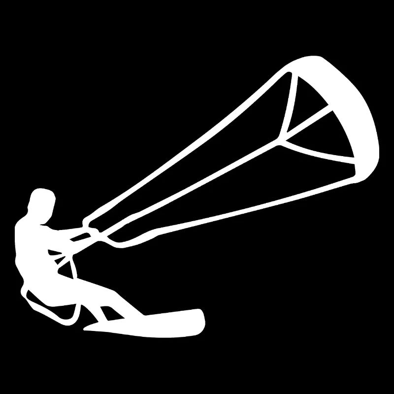 Silhouette minimaliste de kitesurfeur kite