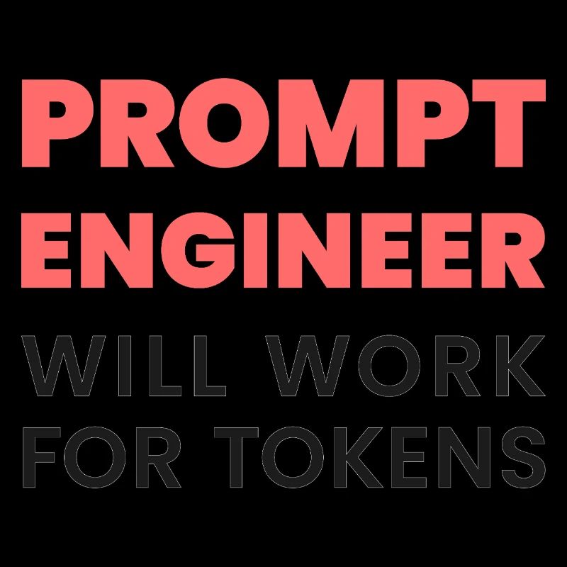 Prompt Engineer – Will Work for Tokens | AI Meme