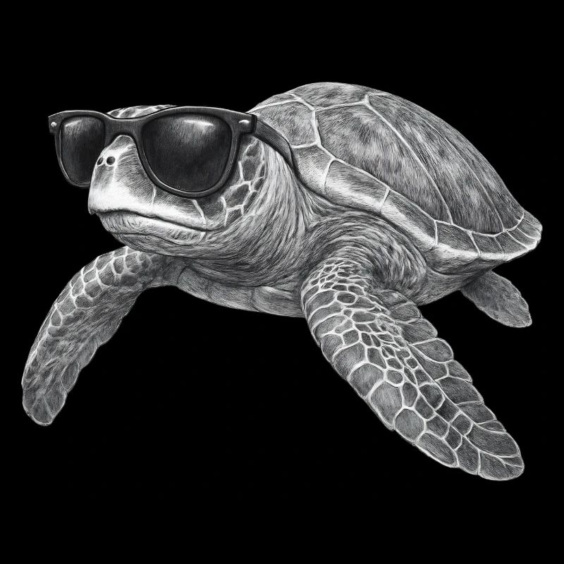 Cooler Meeresschildkröte mit Sonnenbrille