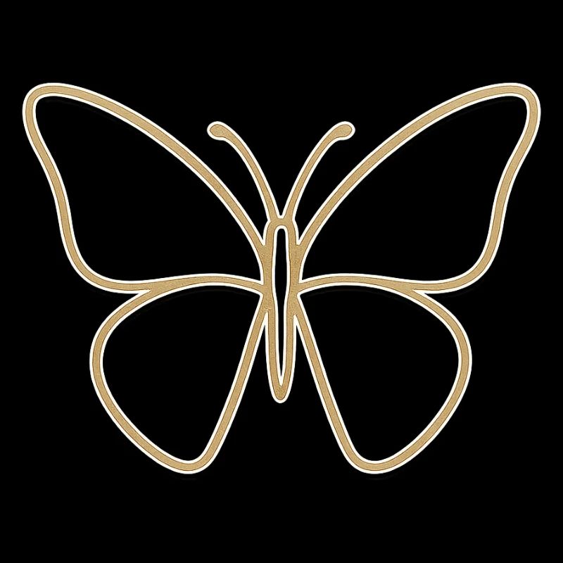 Golden butterfly silhouette