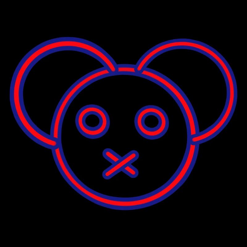 Neon Bear Head X-Mouth