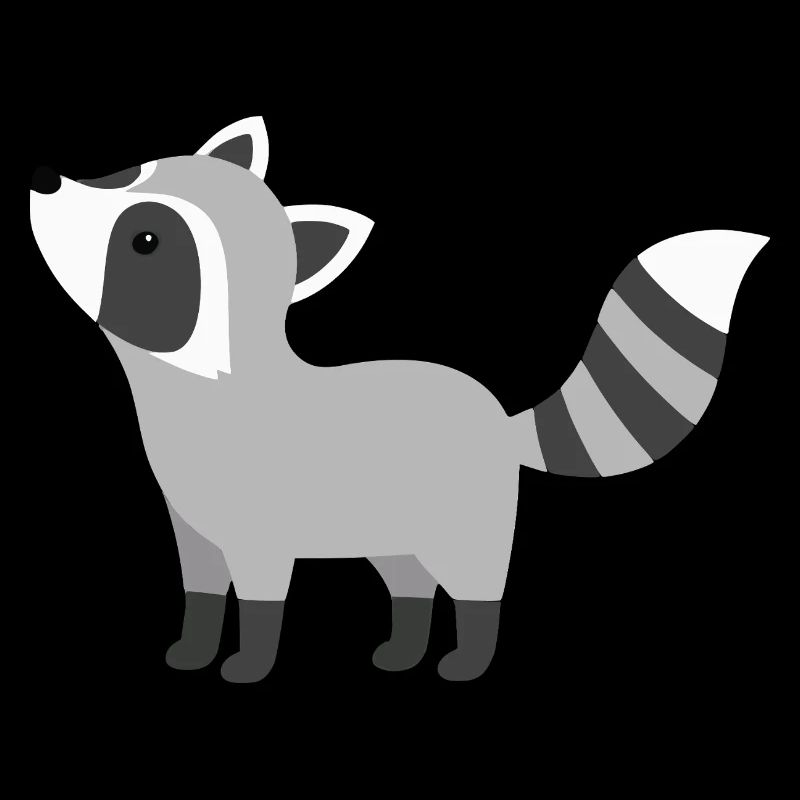 Cute curious racoon minimalist style