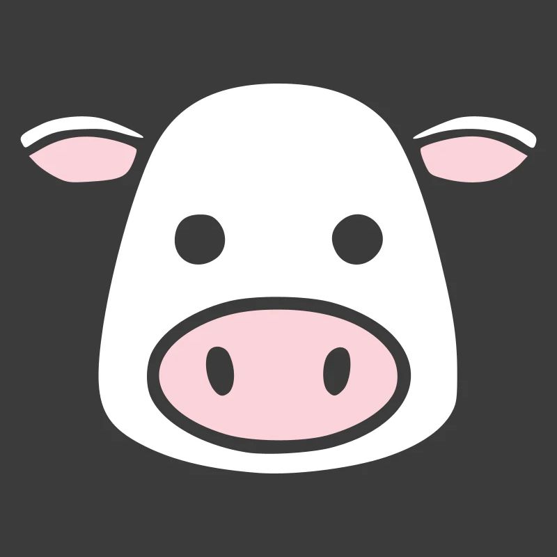 Cute Cow Head Face Comic Vector