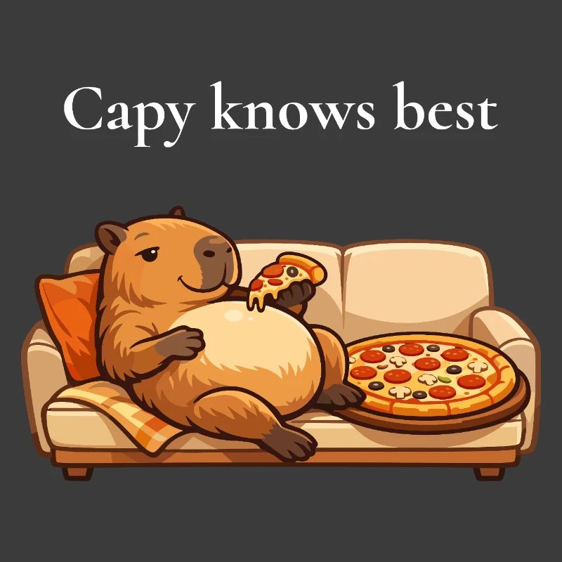 Capybara Mit Pizza Auf Sofa