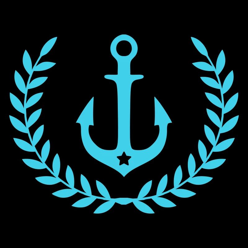 Anchor Wreath Nautical Emblem