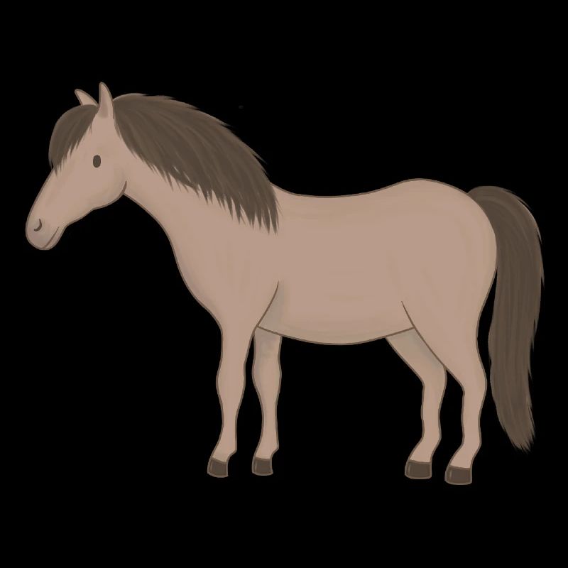 Beiges Pferd mit dunkler Mähne