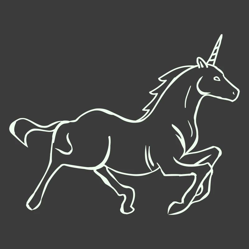 Running Unicorn Line Drawing