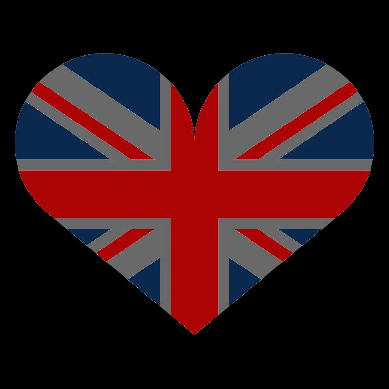 Flagge Großbritanniens in Form eines Herzens