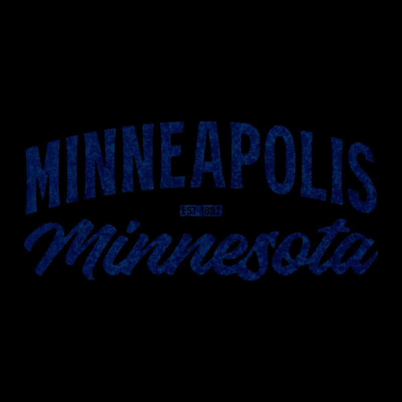 Minneapolis Minnesota Script Blau Vintage