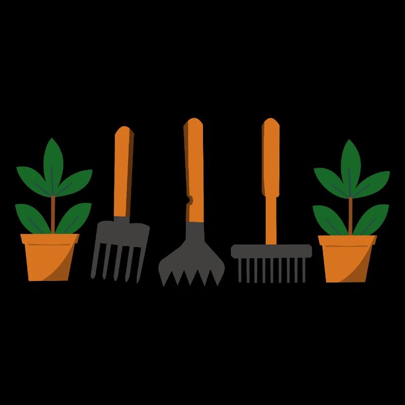 Gartenwerkzeug und Pflänzchen