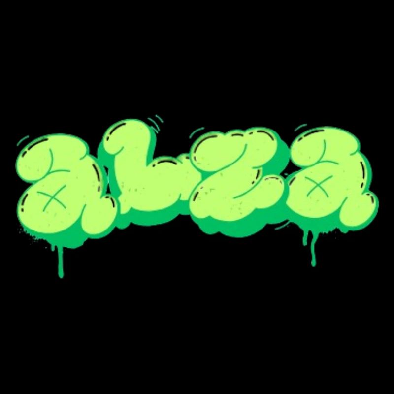 Hellgrünes Design im Graffiti-Stil