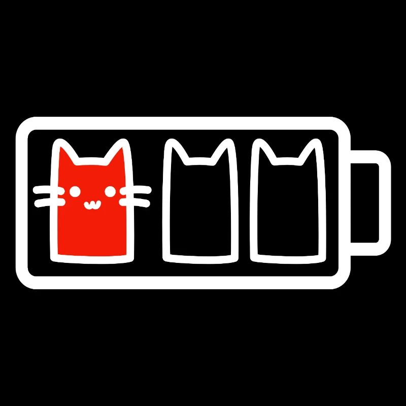 Katze mit wenig Batterie