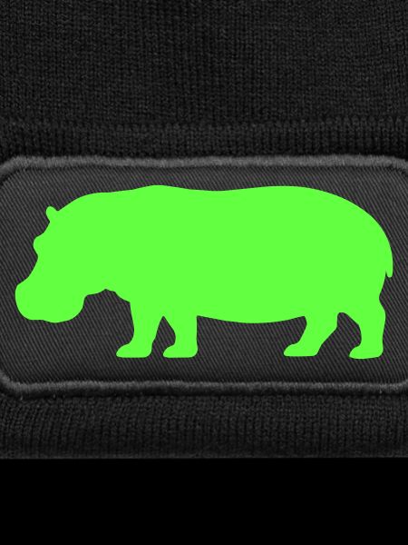 Hippopotamus Silhouette Bright Green