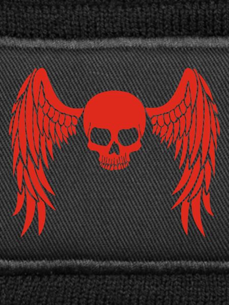 Red winged skull