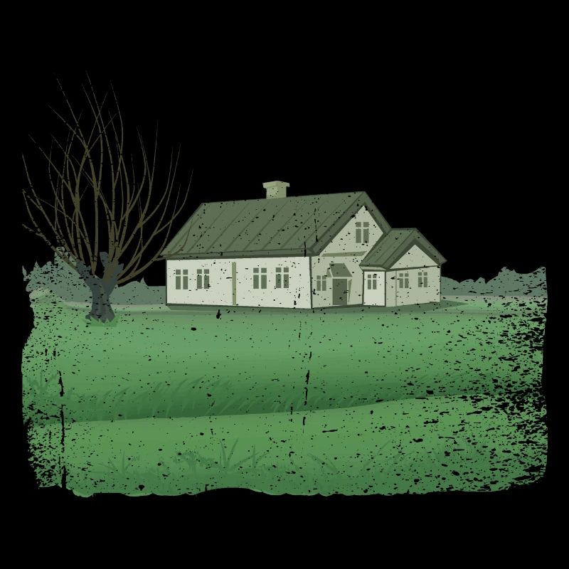 Haus mit kahlem Baum dirty effect