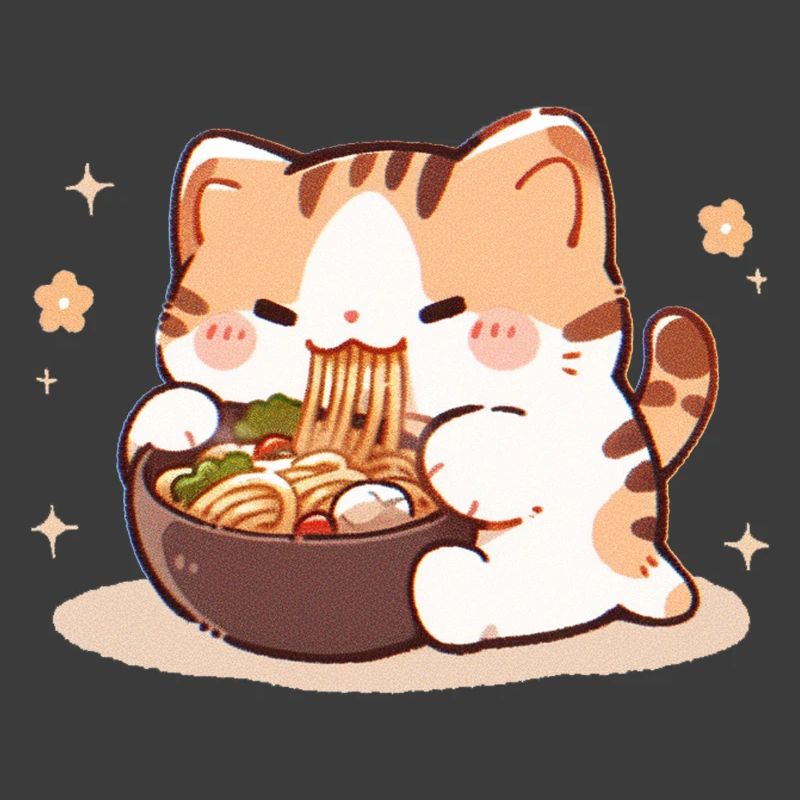 Mème de chat mangeant des spaghettis