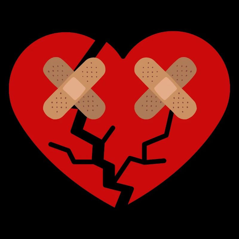 Gebrochenes Herz mit Pflaster