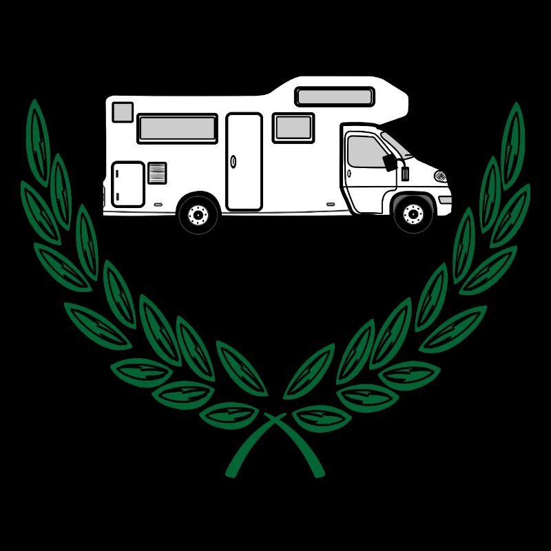 Camper en couronne de laurier design blanc