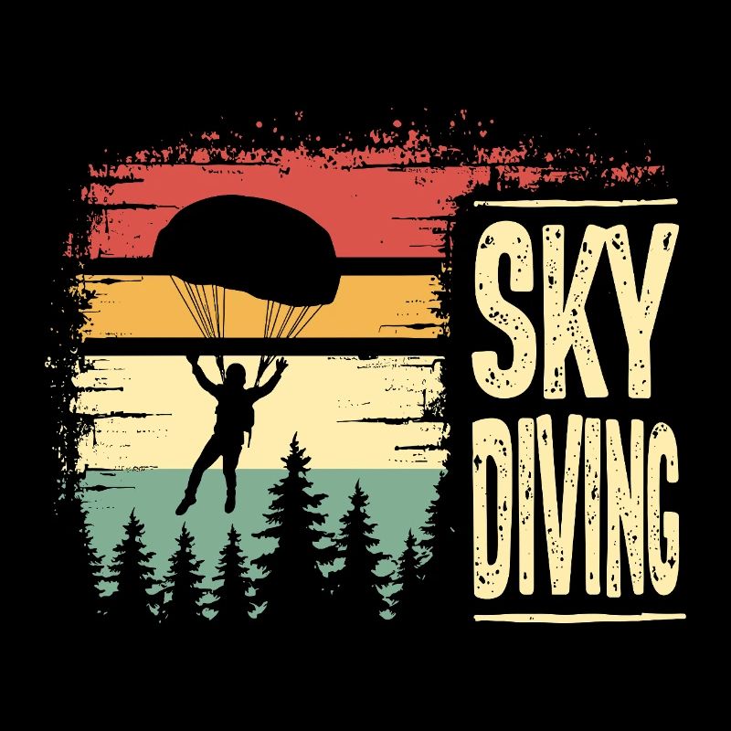 Parachutisme Vintage Rétro Sunset