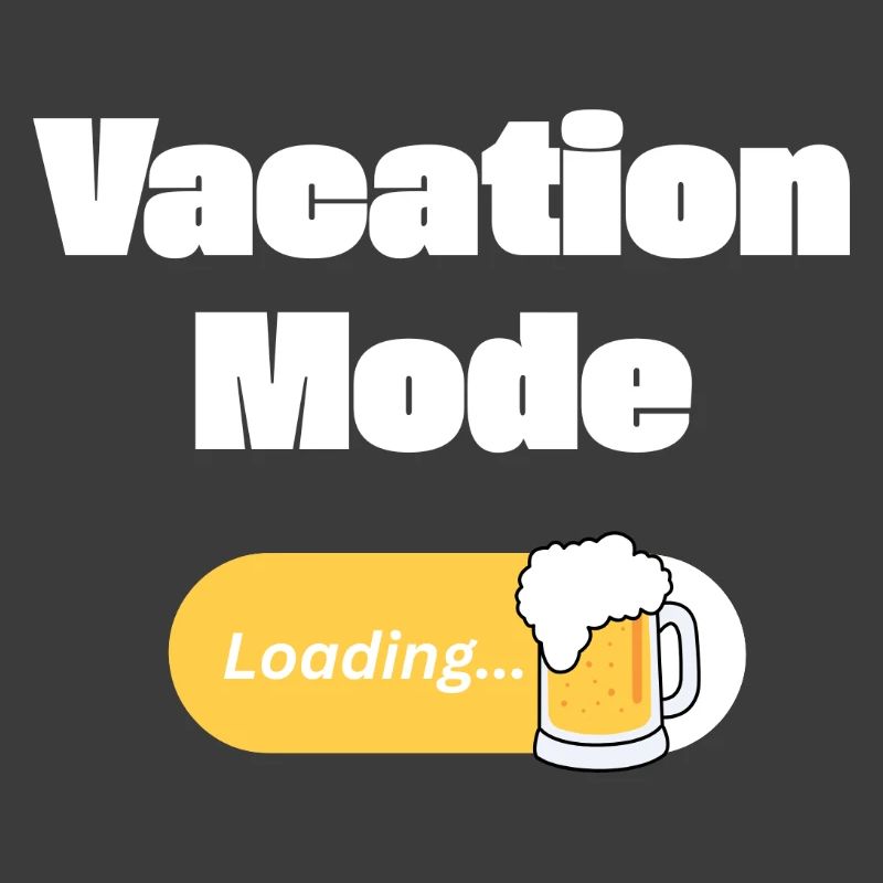 Vacation Mode On – Bier mit Ladebalken (hell)