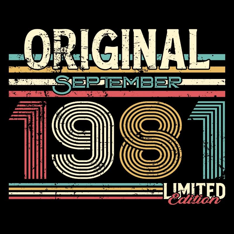 44. Geburtstag. Vintage September 1981 Design