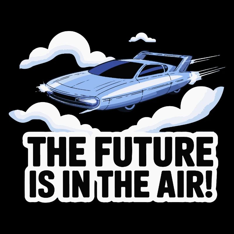 Retro-futuristisches fliegendes Autodesign